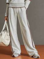 Retro Lounge-Set "Chic & Cosy“ - Zweiteiler mit Half-Zip & Wide Leg Hose