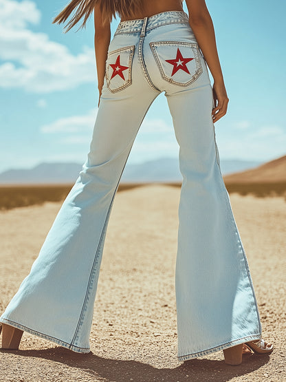 Jeans mit Vintage-Stil, ausgestellten Beinen